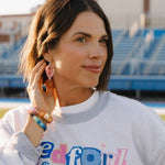 Acrylic Bedford Bison Head Earrings | Pink - Juli's Wearable Art