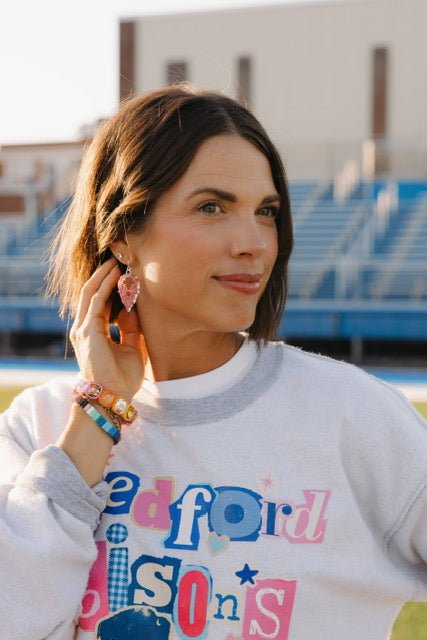 Acrylic Bedford Bison Head Earrings | Pink - Juli's Wearable Art