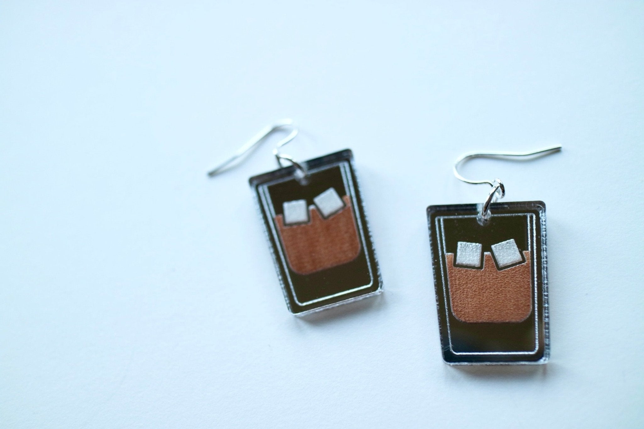 Acrylic Bourbon Glass Earrings - Juli's Wearable Art