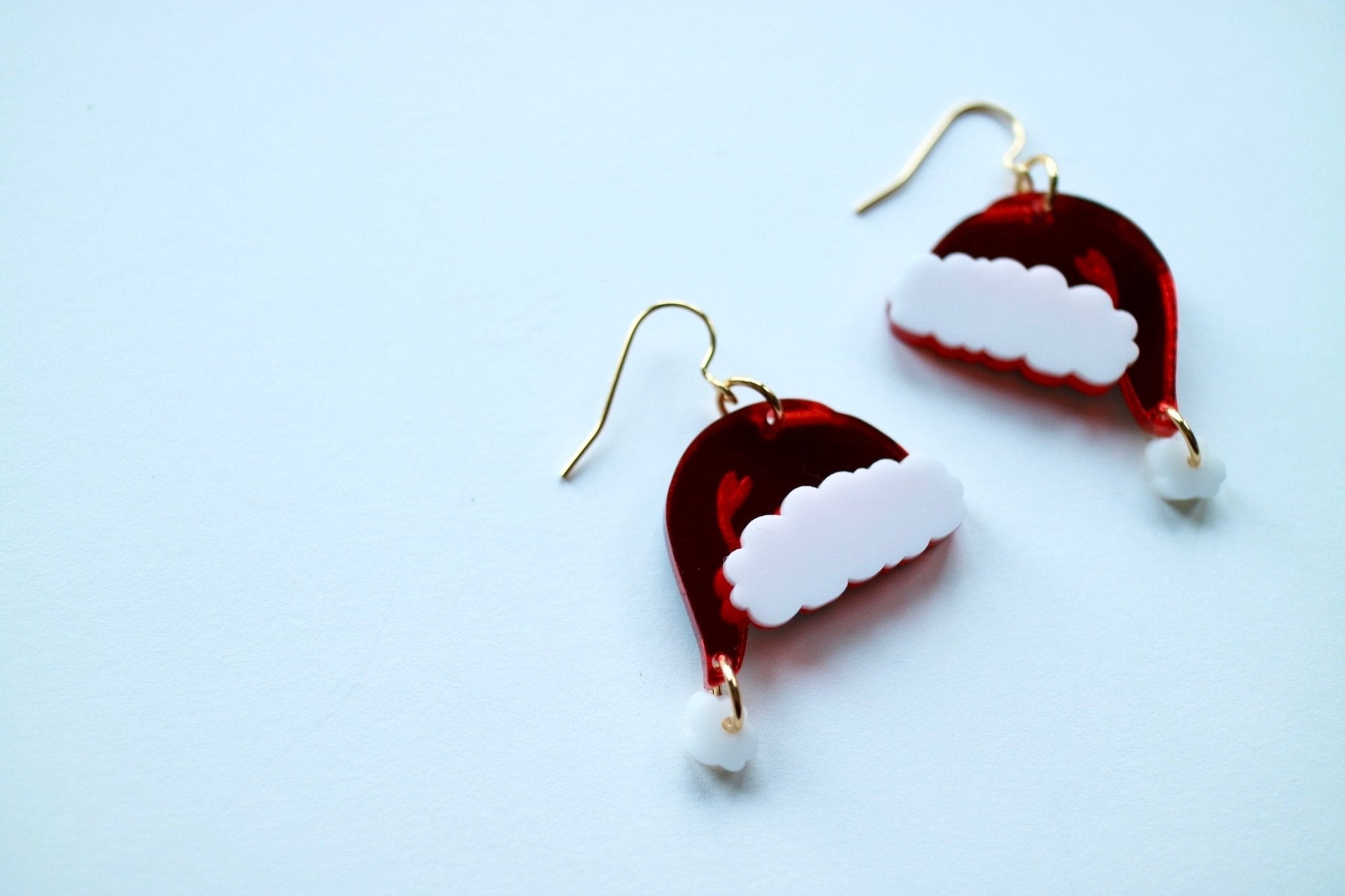 Acrylic Santa Hat Earrings - Juli's Wearable Art