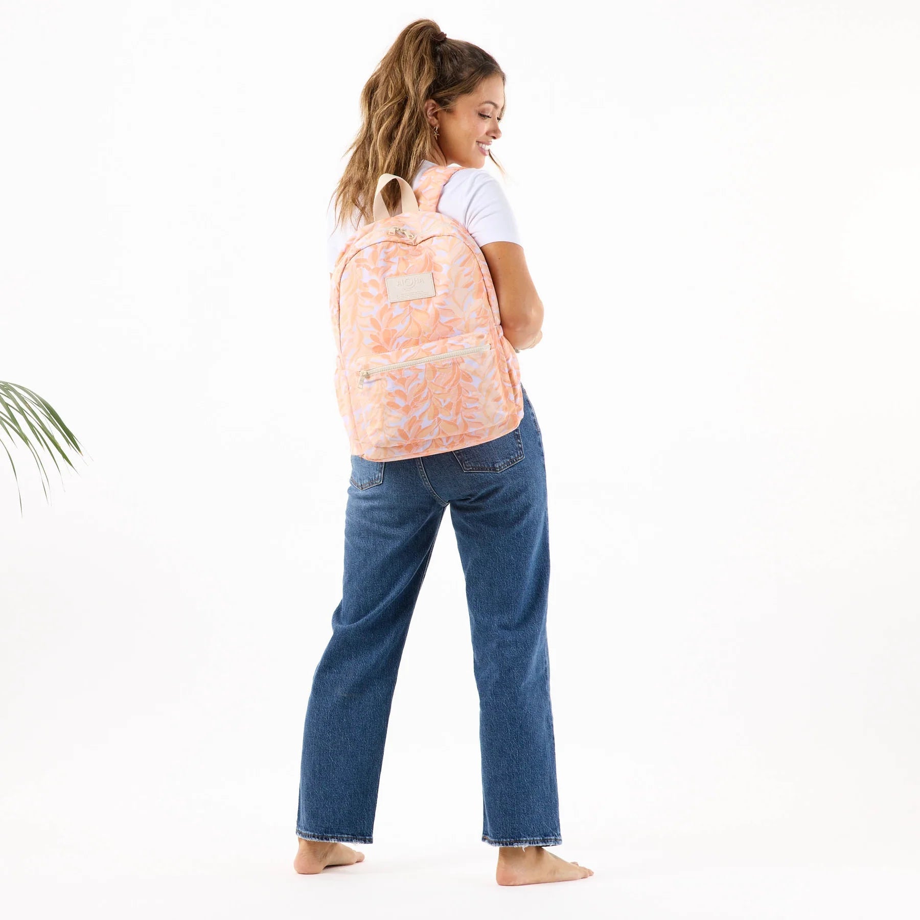 Aloha Keep It Light Backpack | Lei Stand | Peachy - Juli's Wearable Art