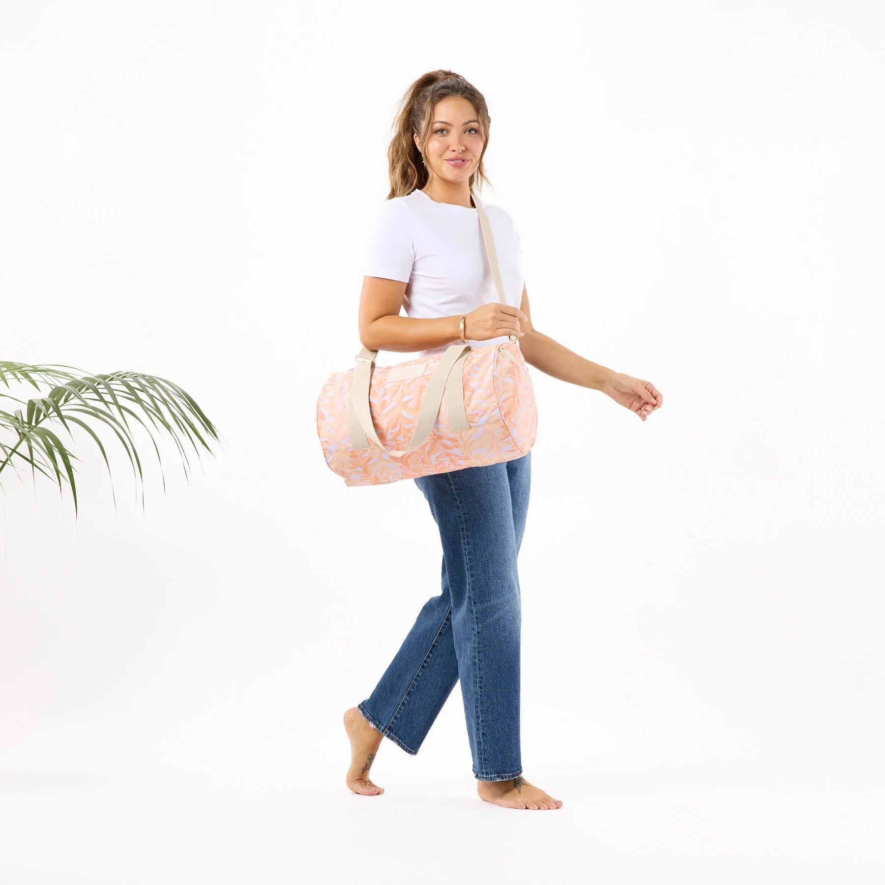 Aloha Keep It Light Sporty Duffle | Lei Stand | Peachy - Juli's Wearable Art
