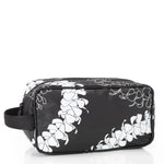 Aloha Puakenikeni Dopp Kit | White on Black - Juli's Wearable Art