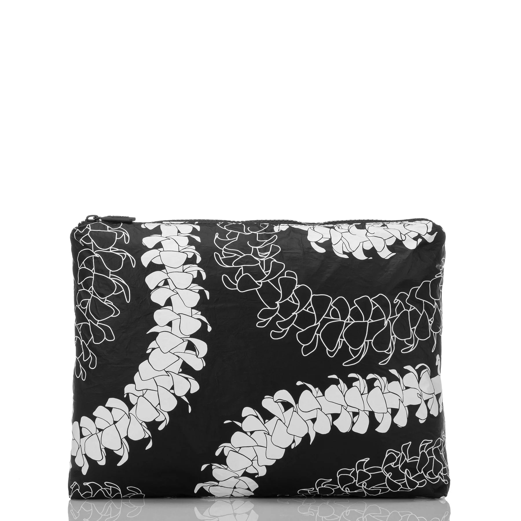 Aloha Puakenikeni Mid Pouch | White on Black