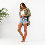 Aloha Puakenikeni Mini Hip Pack | White on Black - Juli's Wearable Art
