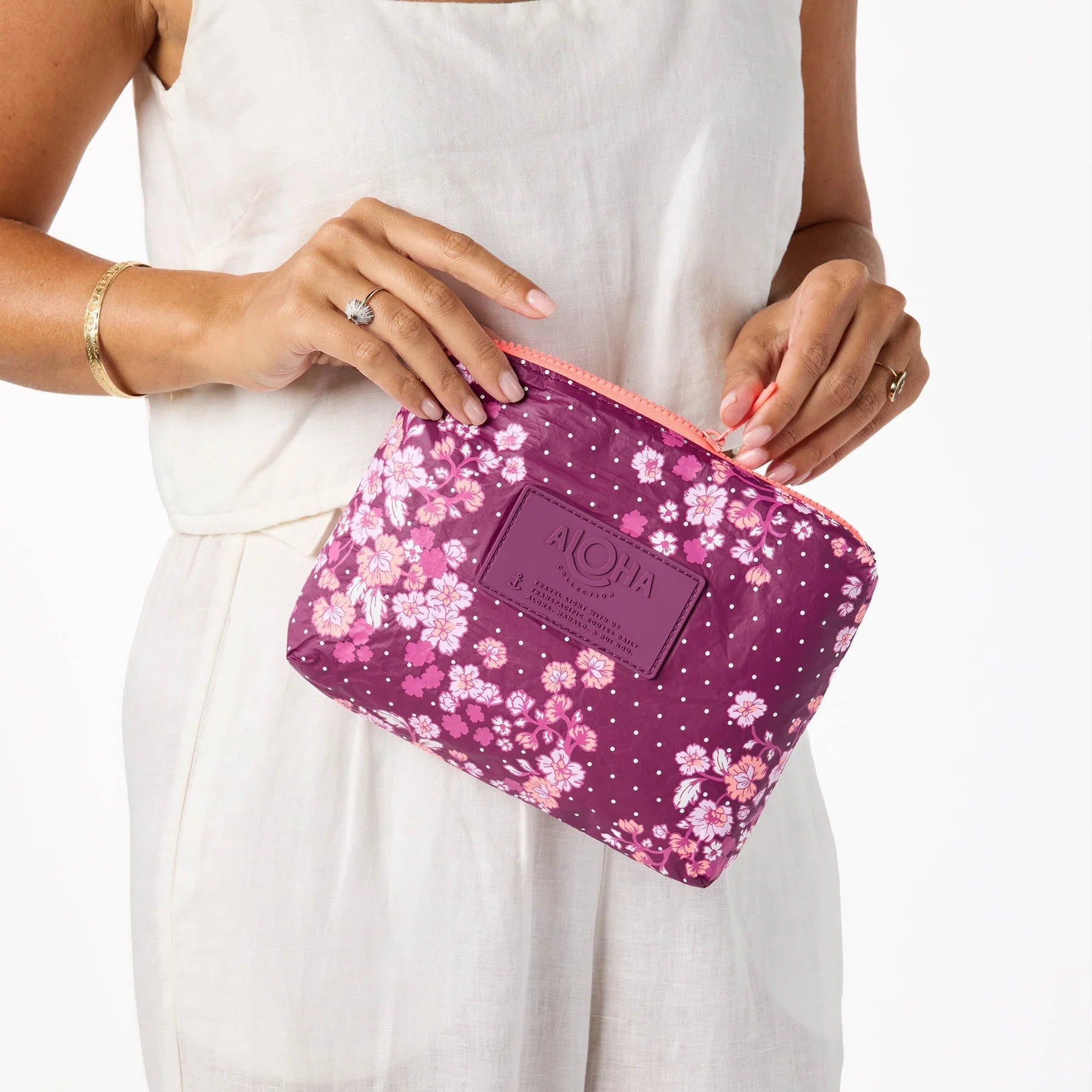 Aloha Small Pouch | Wildflower | Tropical Plum - Juli's Wearable Art
