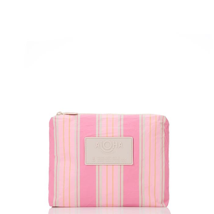 Aloha Summer Stripe Small Pouch | Blush - Juli's Wearable Art