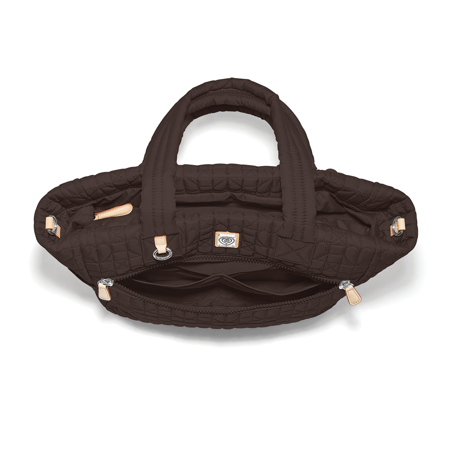Amara Large Tote | Heart Beat Collection | Cocoa - Juli's Wearable Art