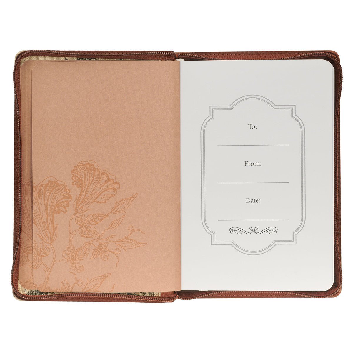 Amazing Grace Natural Canvas and Faux Leather Journal with Zipper Closure - 2 Corinthians 12:9 - Juli's Wearable Art
