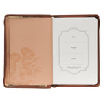 Amazing Grace Natural Canvas and Faux Leather Journal with Zipper Closure - 2 Corinthians 12:9 - Juli's Wearable Art