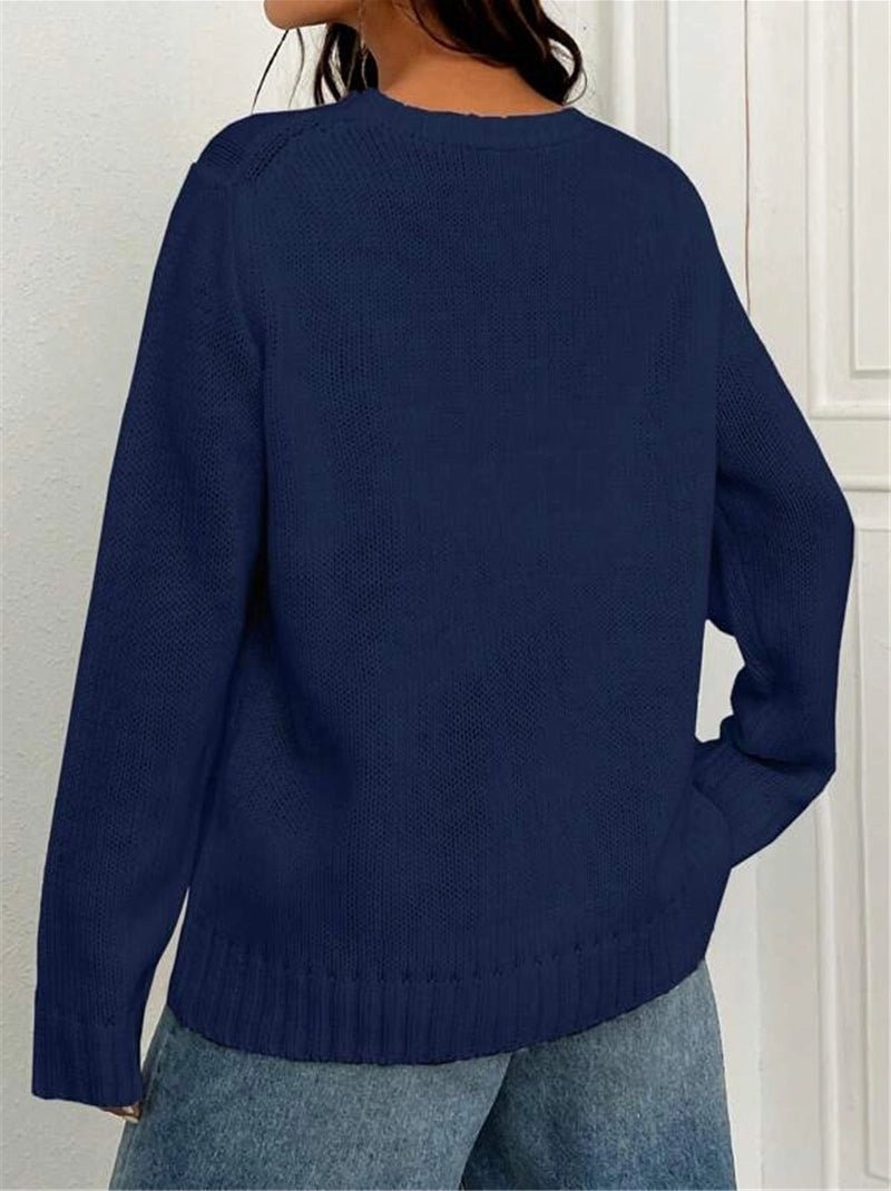 America Flag Navy Knit Sweater - Juli's Wearable Art