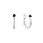 Ania Haie Black Agate Huggie Hoop Earrings - Juli's Wearable Art