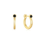 Ania Haie Black Agate Huggie Hoop Earrings - Juli's Wearable Art