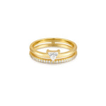 Ania Haie Gold Double White Triangle Stacker Ring - Juli's Wearable Art