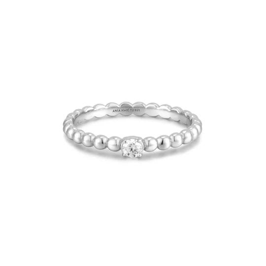 Ania Haie Silver Cubic Zirconia Round Dome Rings - Juli's Wearable Art