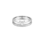 Ania Haie Silver Double White Triangle Stacker Ring - Juli's Wearable Art