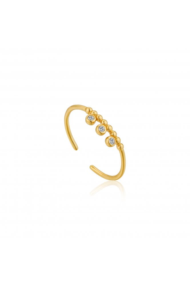 Ania Haie Silver Shimmer Triple Stud Adjustable Ring - Juli's Wearable Art