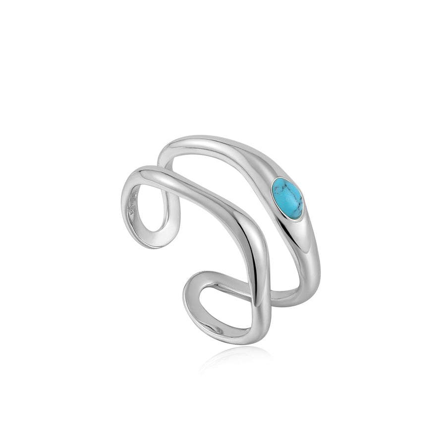 Ania Haie Turquoise Wave Double Band Adjustable Rings - Juli's Wearable Art