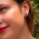 Anne Koplik Americana Crystal Halo Earrings - Juli's Wearable Art