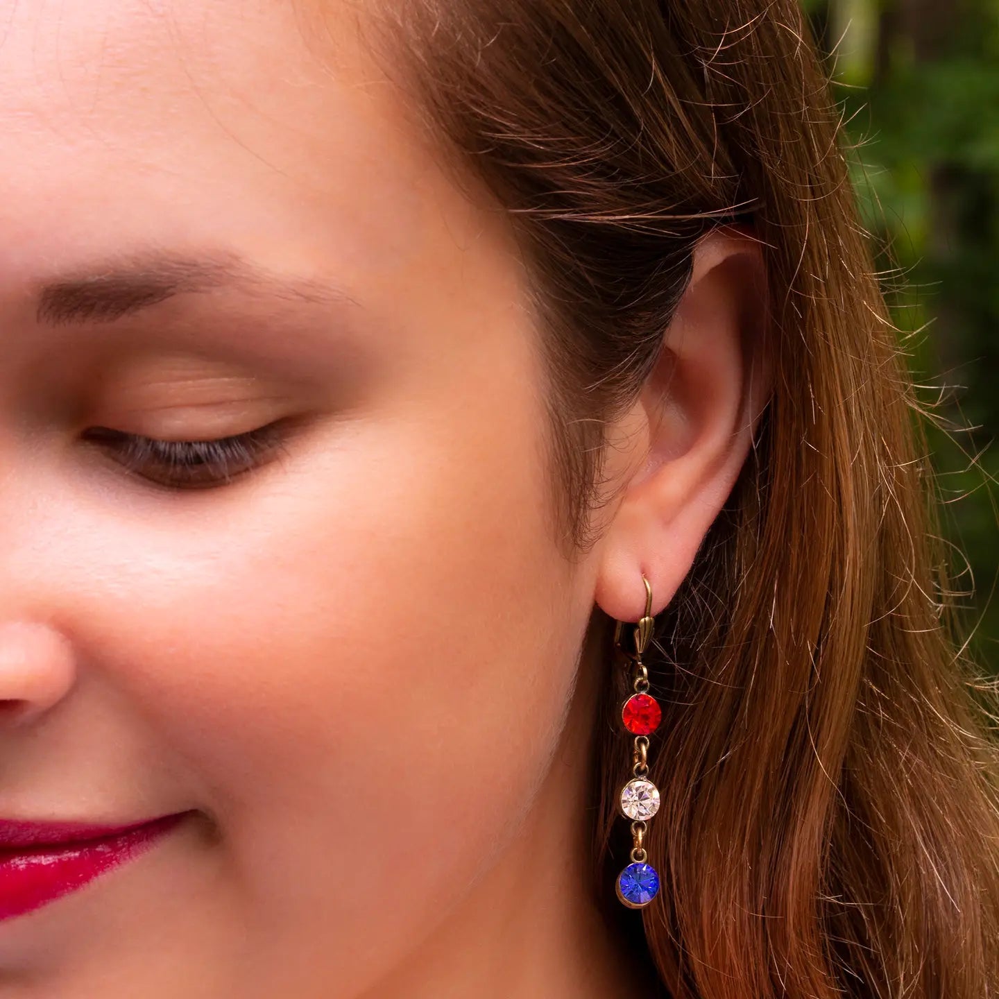Anne Koplik Betsy Crystal Americana Earrings