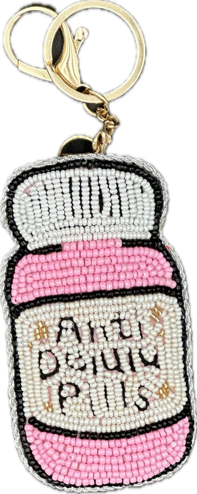 Anti-Delulu Pills Beaded Bag Charm