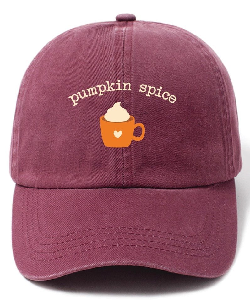 Autumn Pumpkin Spice Stone - Washed Baseball Cap - Juli's Wearable Art