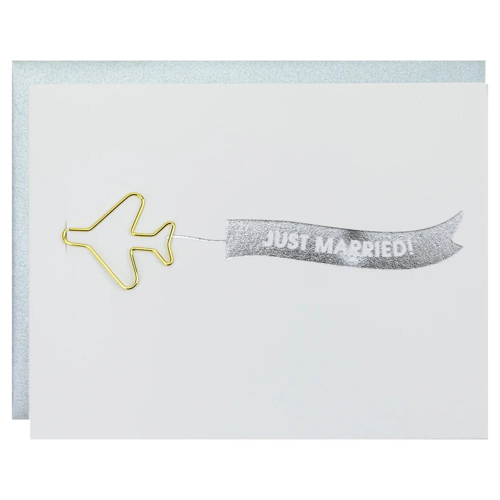 Banner Just Married | Paper Clip Letterpress Card