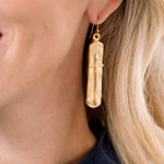 Bar Cross Earrings - Gold - Juli's Wearable Art