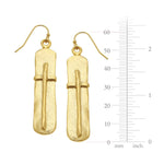 Bar Cross Earrings - Gold - Juli's Wearable Art