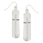 Bar Cross Earrings - Silver - Juli's Wearable Art