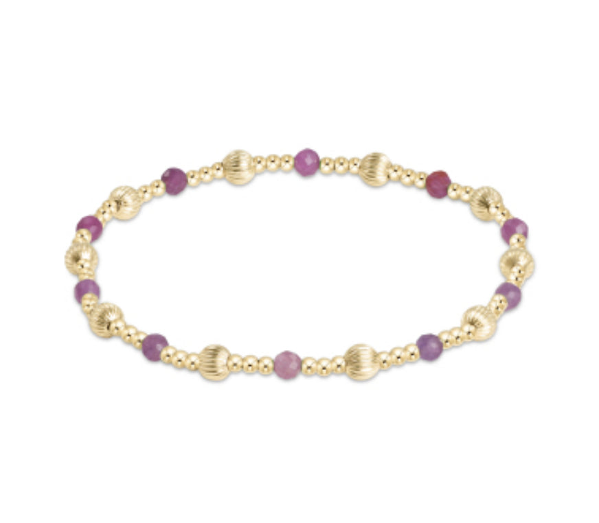 enewton Dignity Sincerity Pattern 4mm Bead Bracelet - Ruby