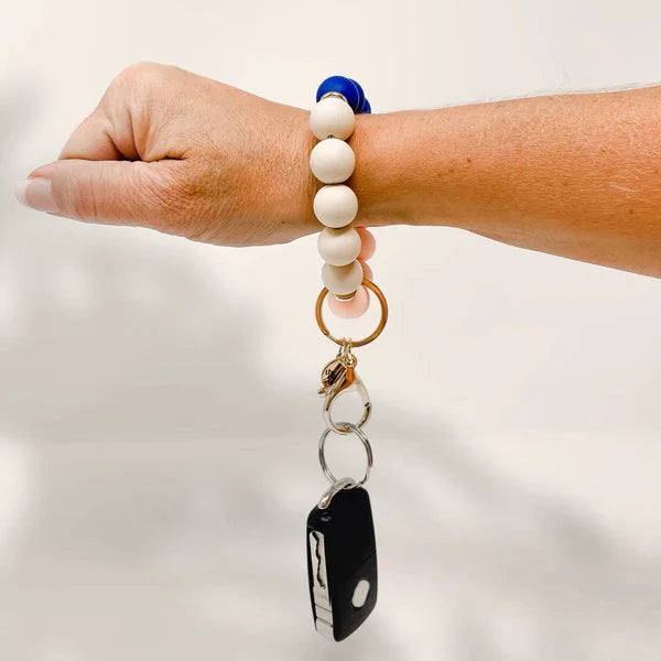 Hands-Free Silicone Beaded Key Chain Wristlet - Beachy Keen