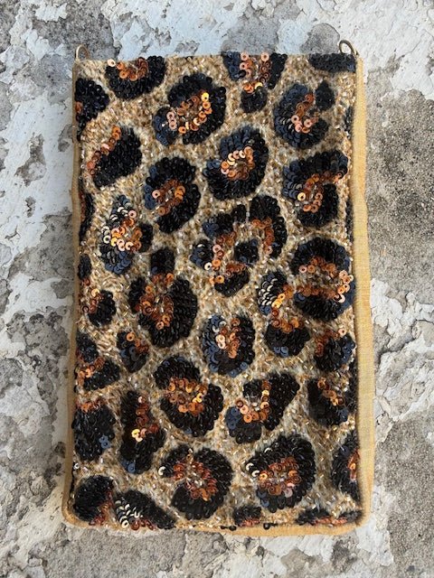 Beaded Phone Pouch | Cheetah Print - Juli's Wearable Art