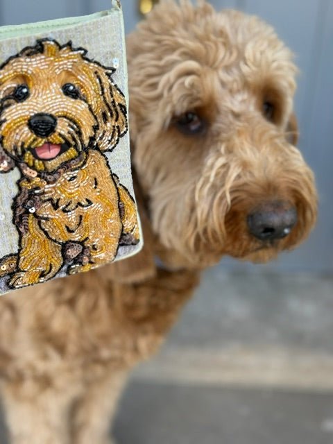 Beaded Phone Pouch | Goldendoodle - Juli's Wearable Art