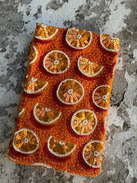Beaded Phone Pouch| Oranges