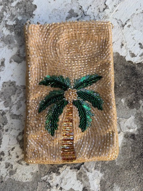 Beaded Phone Pouch| Palm Tree - Juli's Wearable Art