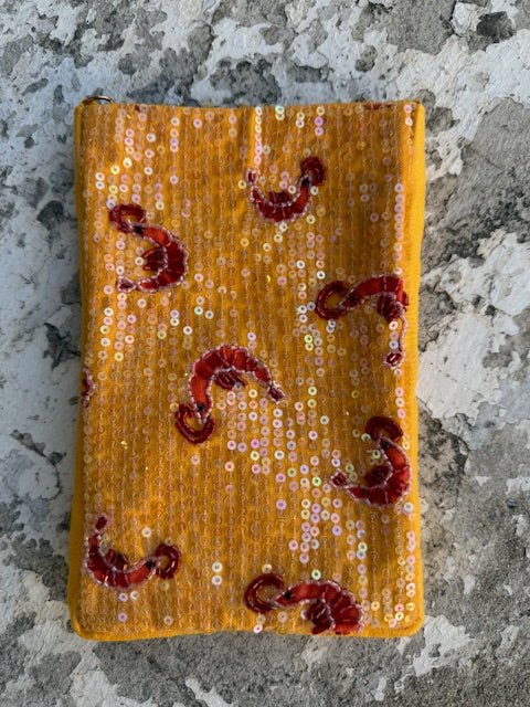 Beaded Phone Pouch | Shrimp - Juli's Wearable Art