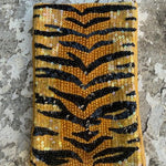 Beaded Phone Pouch | Tiger Print - Juli's Wearable Art