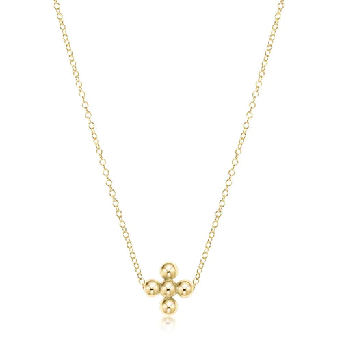 enewton Class Gold Beaded Signature Cross Charm Necklace
