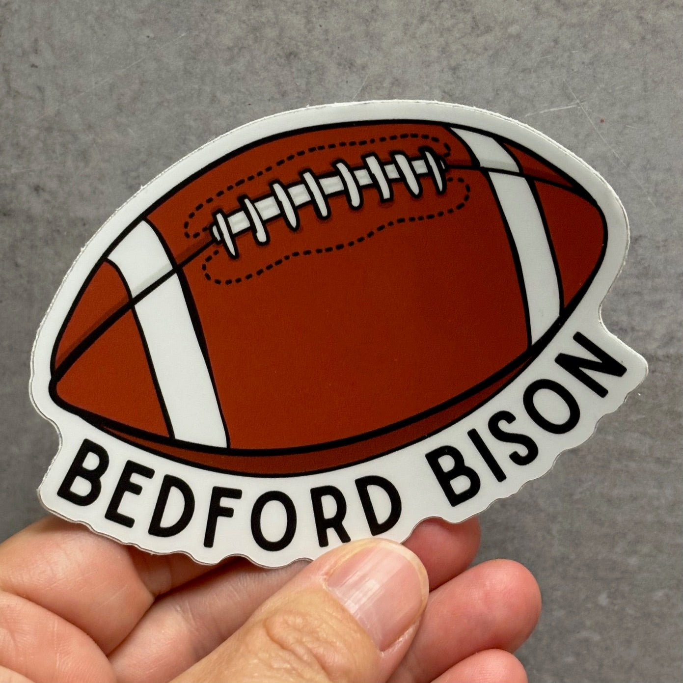Bedford Bison Football Sticker - Juli's Wearable Art
