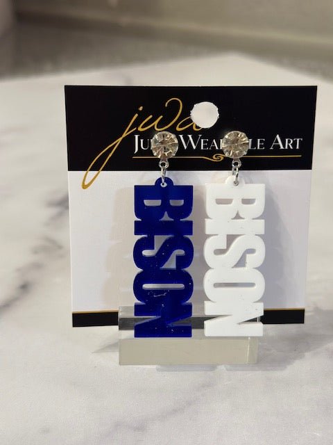 Bedford Bison Game Day Acrylic Earrings - Juli's Wearable Art