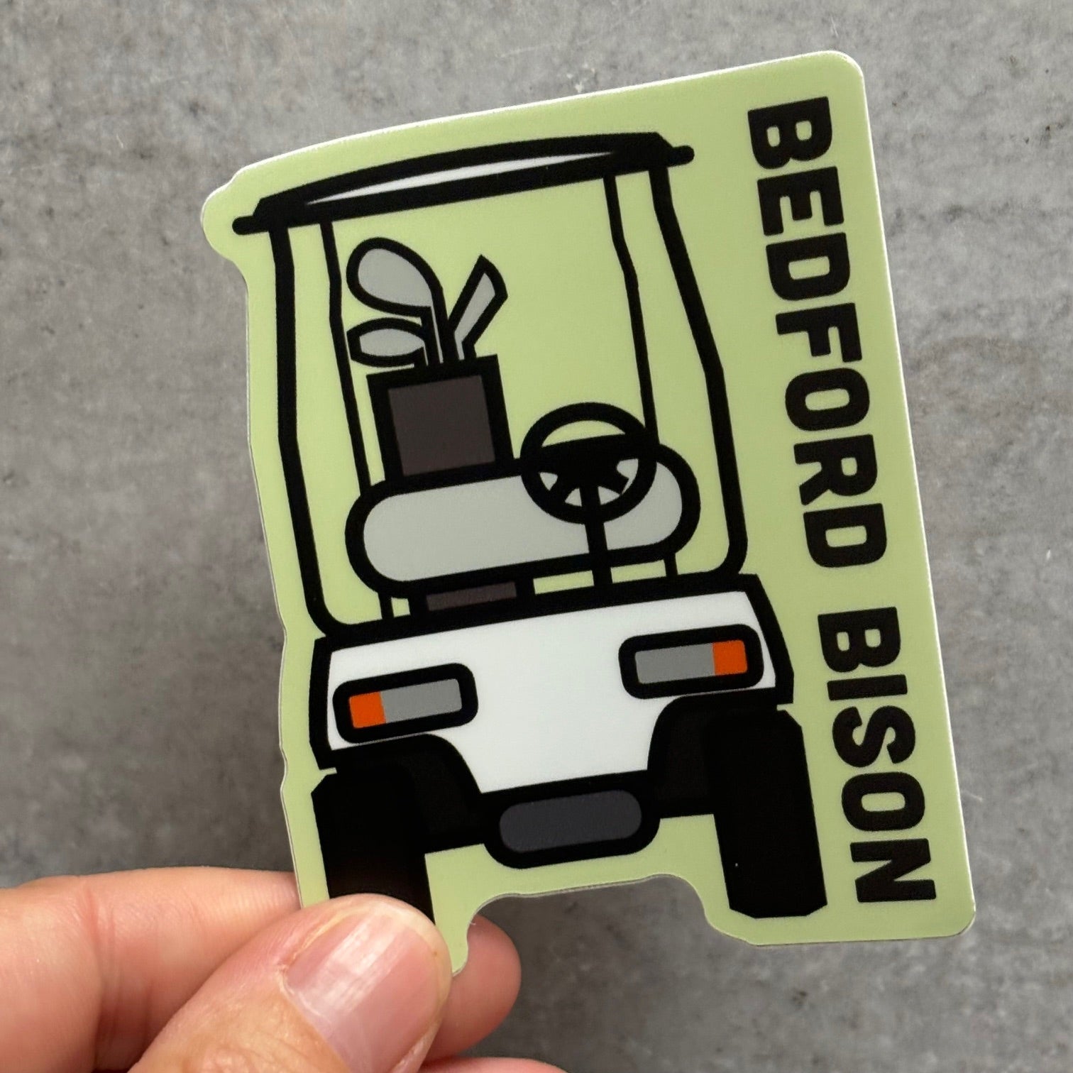 Bedford Bison Golf Cart Sticker - Juli's Wearable Art