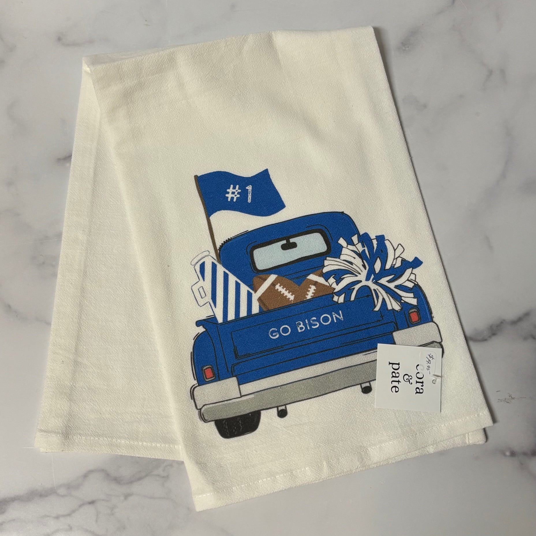 Bedford Bison Team Truck Tea Towel - Juli's Wearable Art