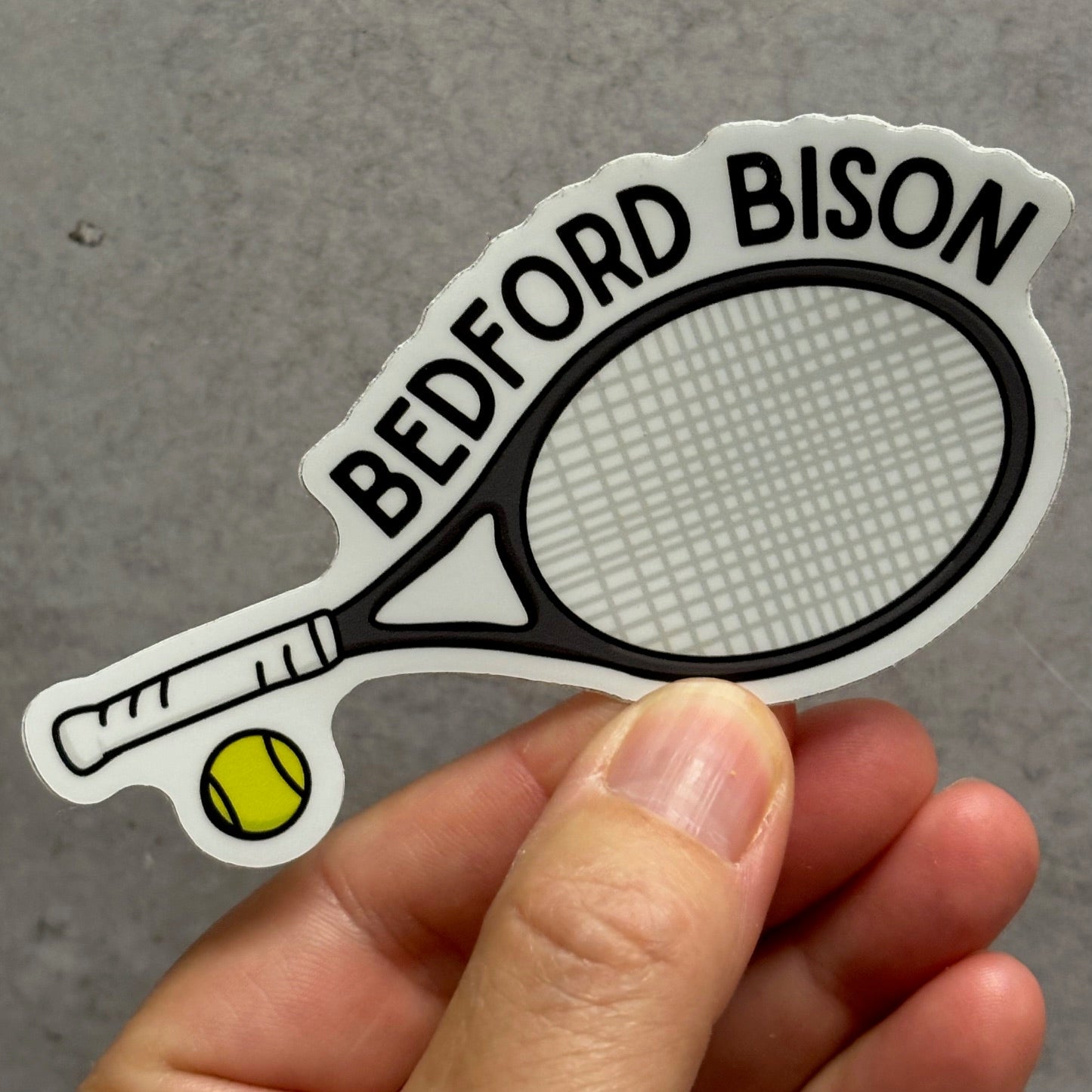 Bedford Bison Tennis Sticker - Juli's Wearable Art
