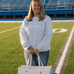 Bedford Bisons Faux Embroidered Mascot Design Sweatshirt - Juli's Wearable Art