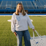 Bedford Bisons Faux Embroidered Mascot Design Sweatshirt - Juli's Wearable Art