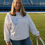 Bedford Bisons Faux Embroidered Mascot Design Sweatshirt - Juli's Wearable Art