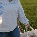Bedford Bisons Faux Embroidered Mascot Design Sweatshirt - Juli's Wearable Art