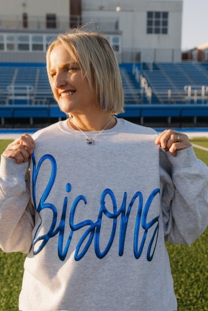 Bedford Bisons Jumbo Cursive Puff Sweatshirt