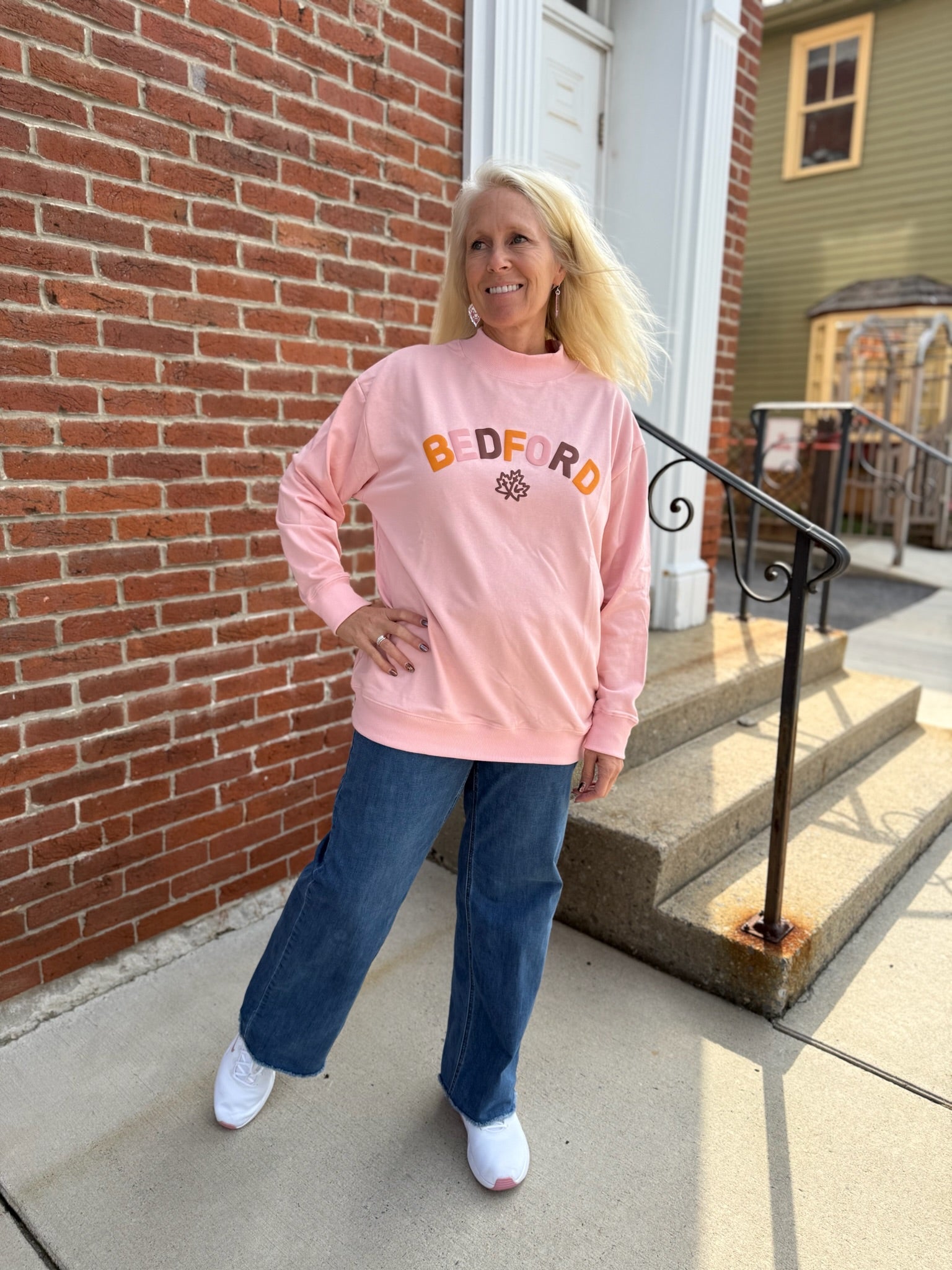 Bedford Mock Neck Sweater | Pink